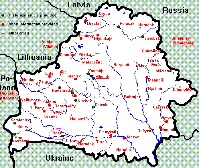 Mapa Bloruska